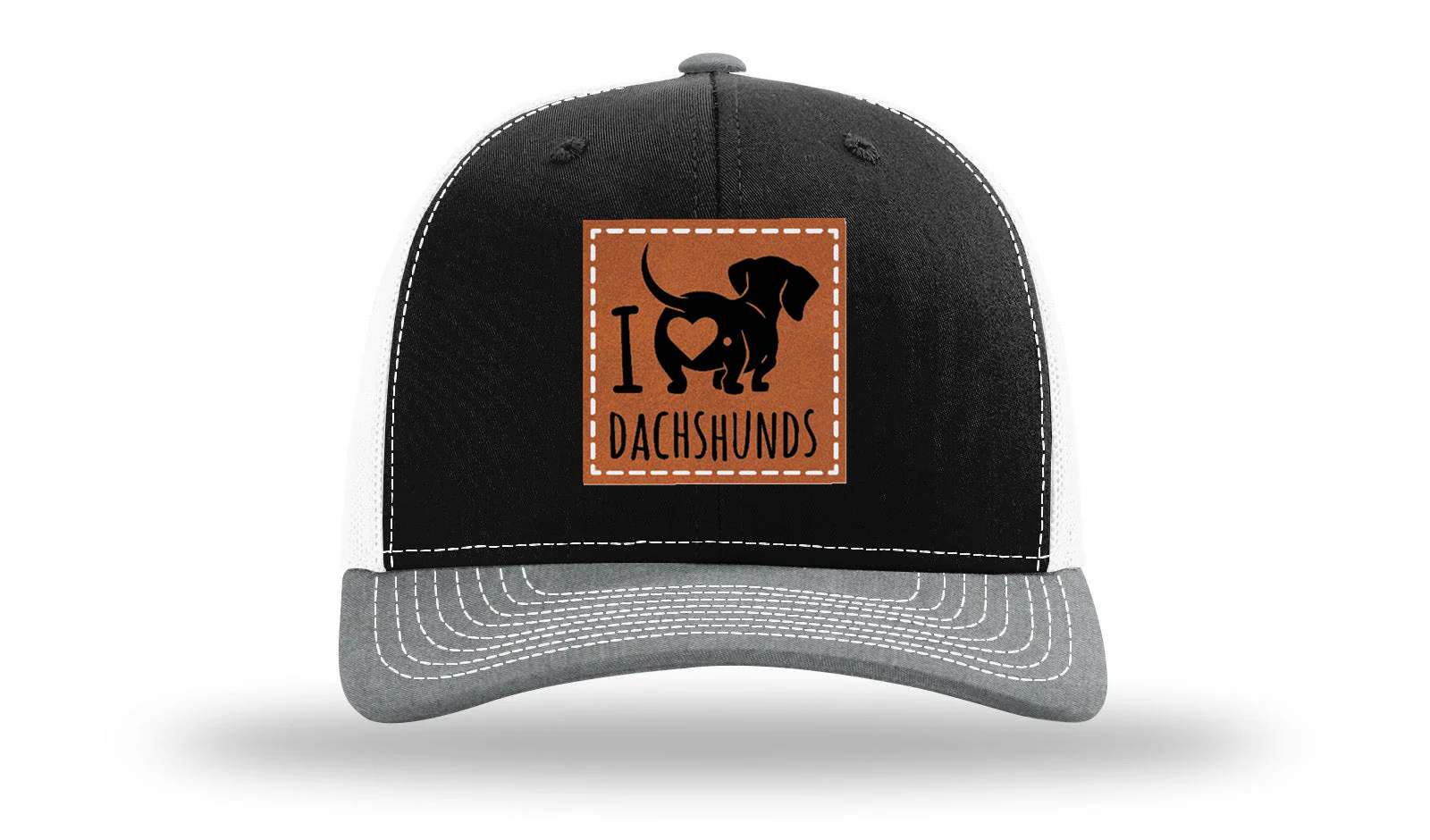 I Love Dachshunds Leather Patch Richardson 112 Hat - Image 30