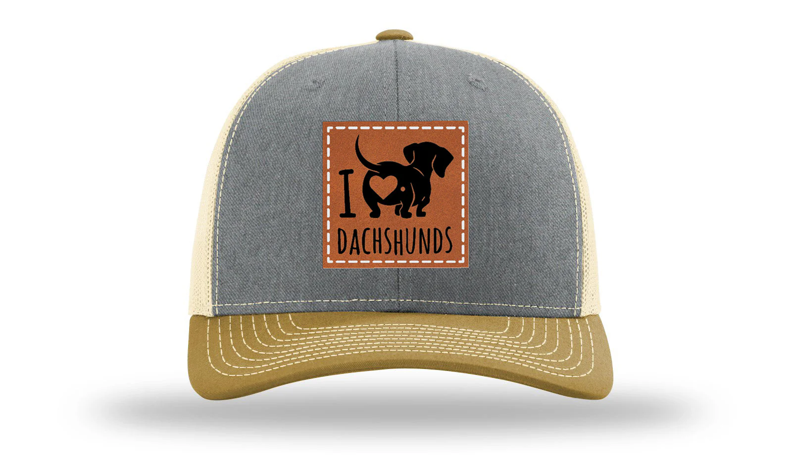 I Love Dachshunds Leather Patch Richardson 112 Hat - Image 33