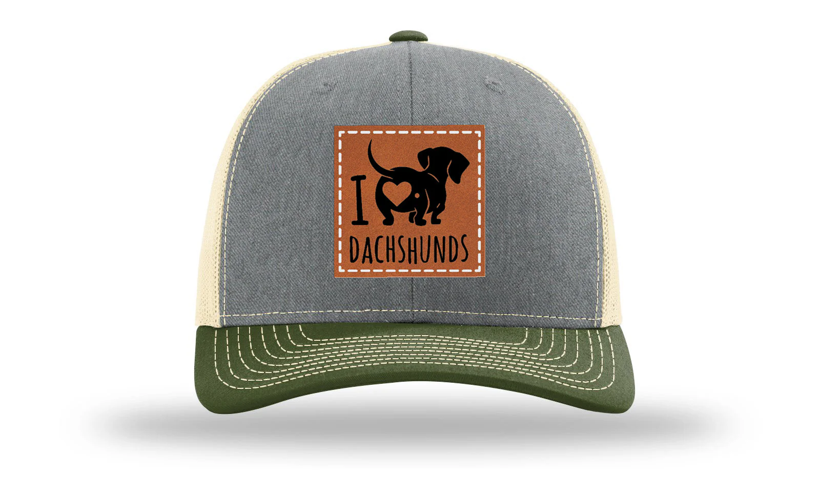 I Love Dachshunds Leather Patch Richardson 112 Hat - Image 34