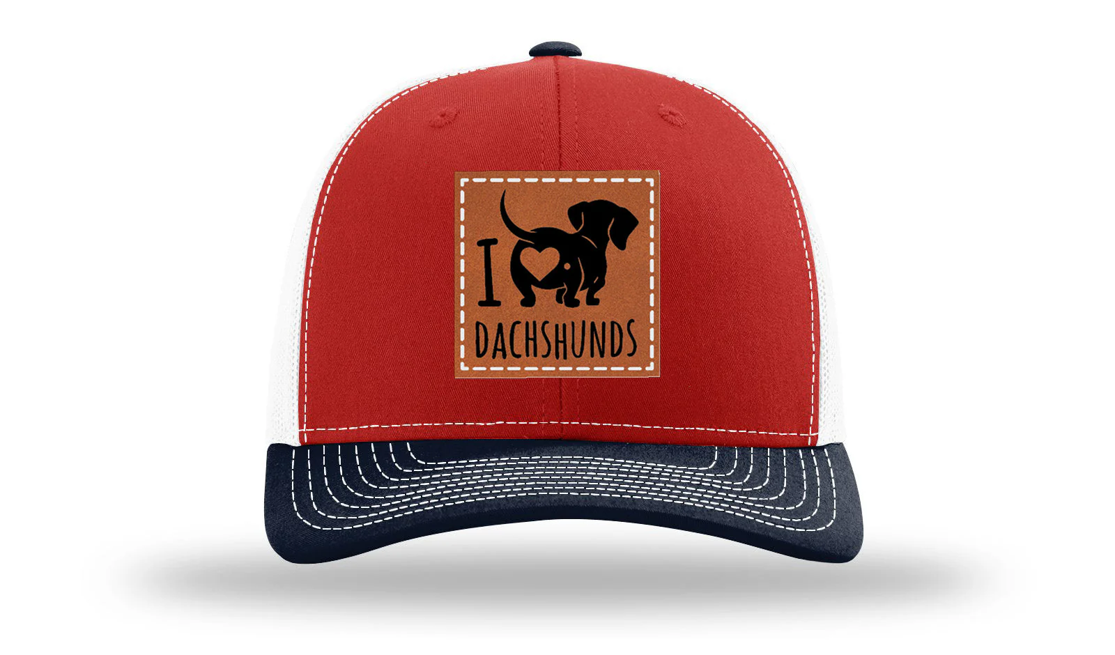 I Love Dachshunds Leather Patch Richardson 112 Hat - Image 37