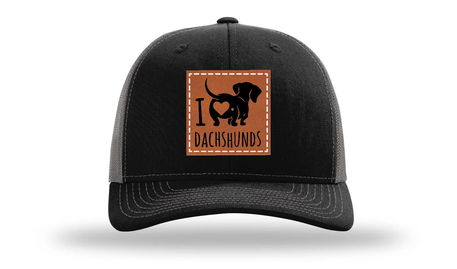 I Love Dachshunds Leather Patch Richardson 112 Hat - Image 6