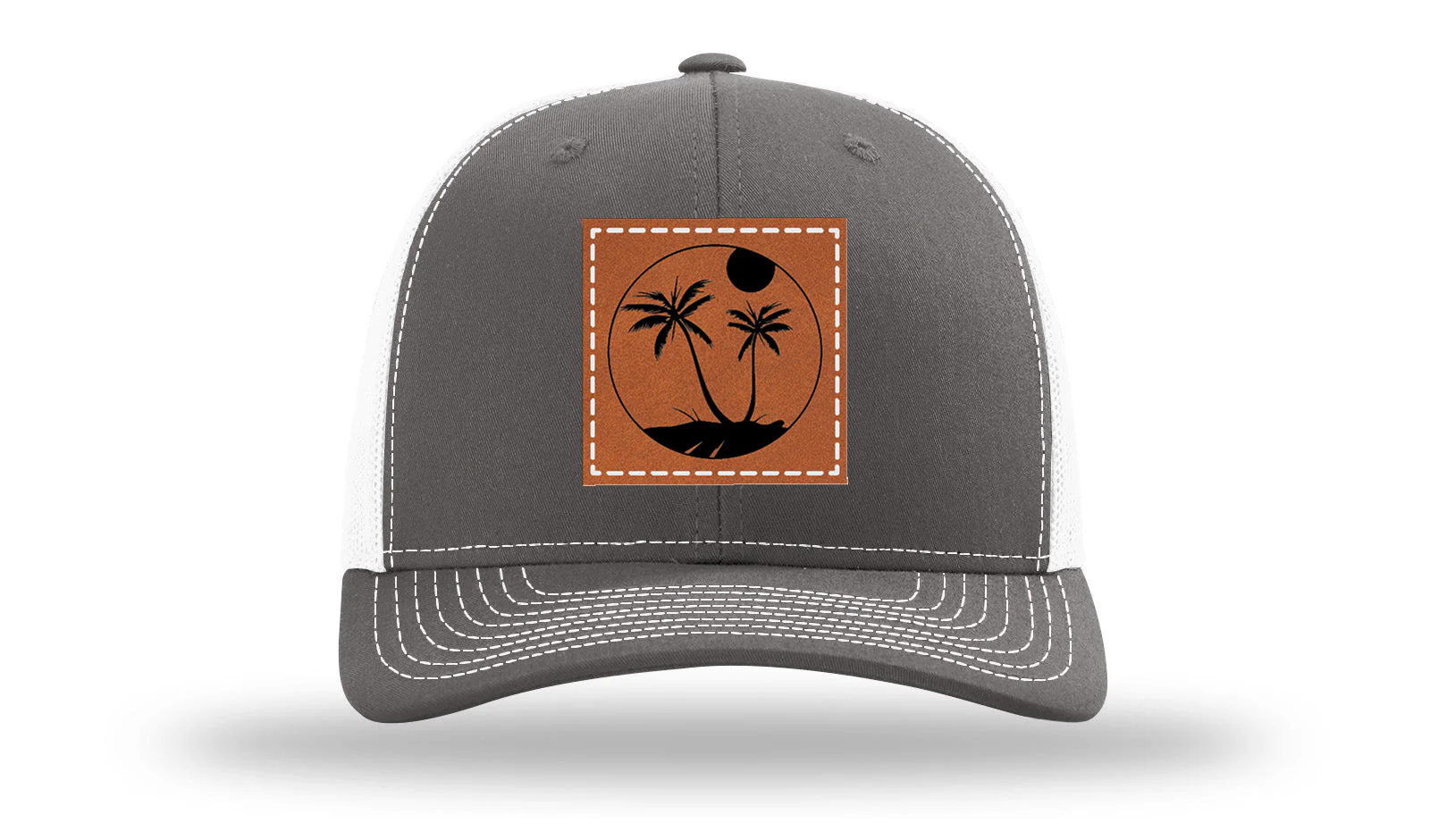 Palm Trees 3 Leather Patch Richardson 112 Hat - Image 16