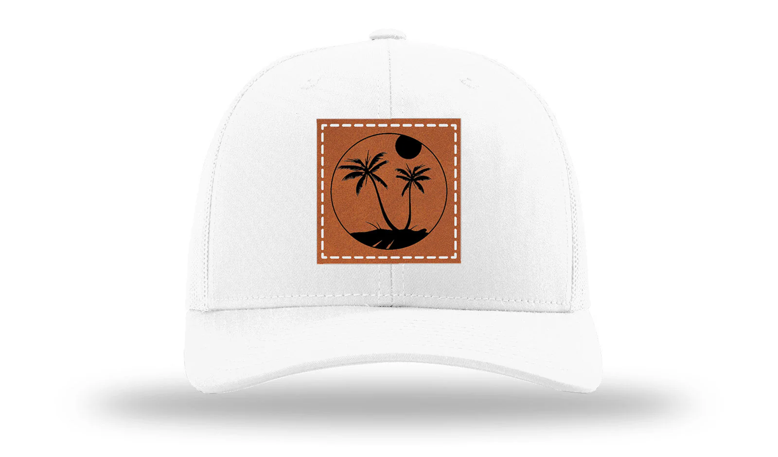 Palm Trees 3 Leather Patch Richardson 112 Hat - Image 5