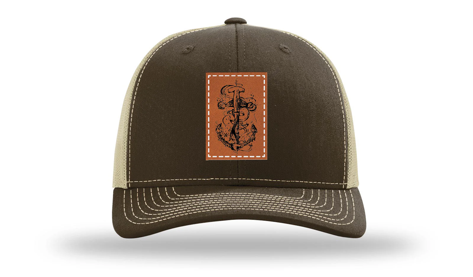 Hammerhead Anchor Leather Patch Richardson 112 Hat - Image 8