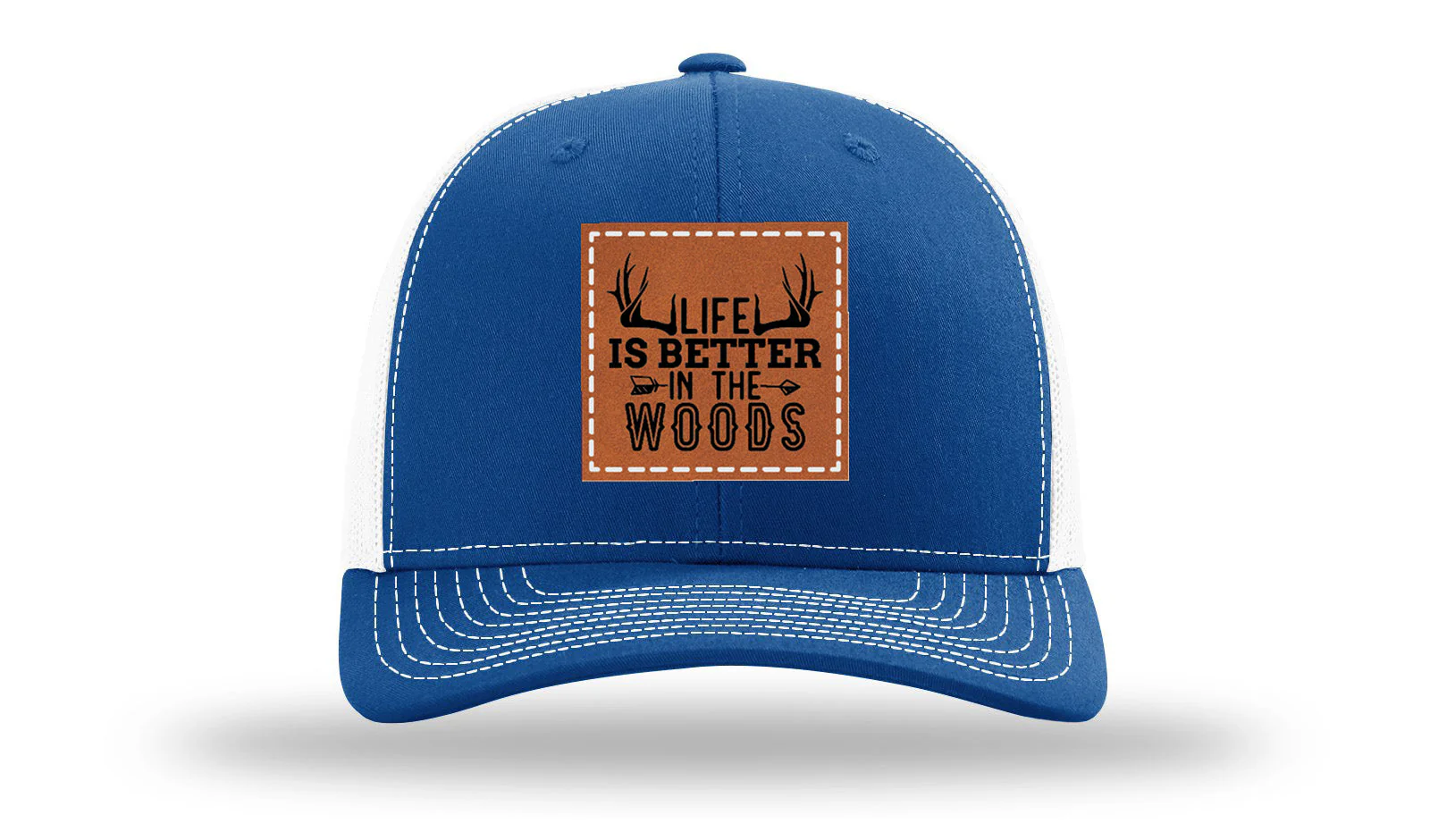 Life Is Better In The Woods Leather Patch Richardson 112 Hat - Image 32
