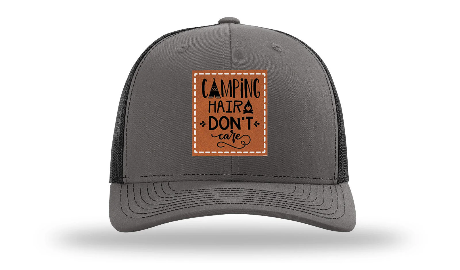Camping Hair Don't CareLeather Patch Richardson 112 Hat - Image 11