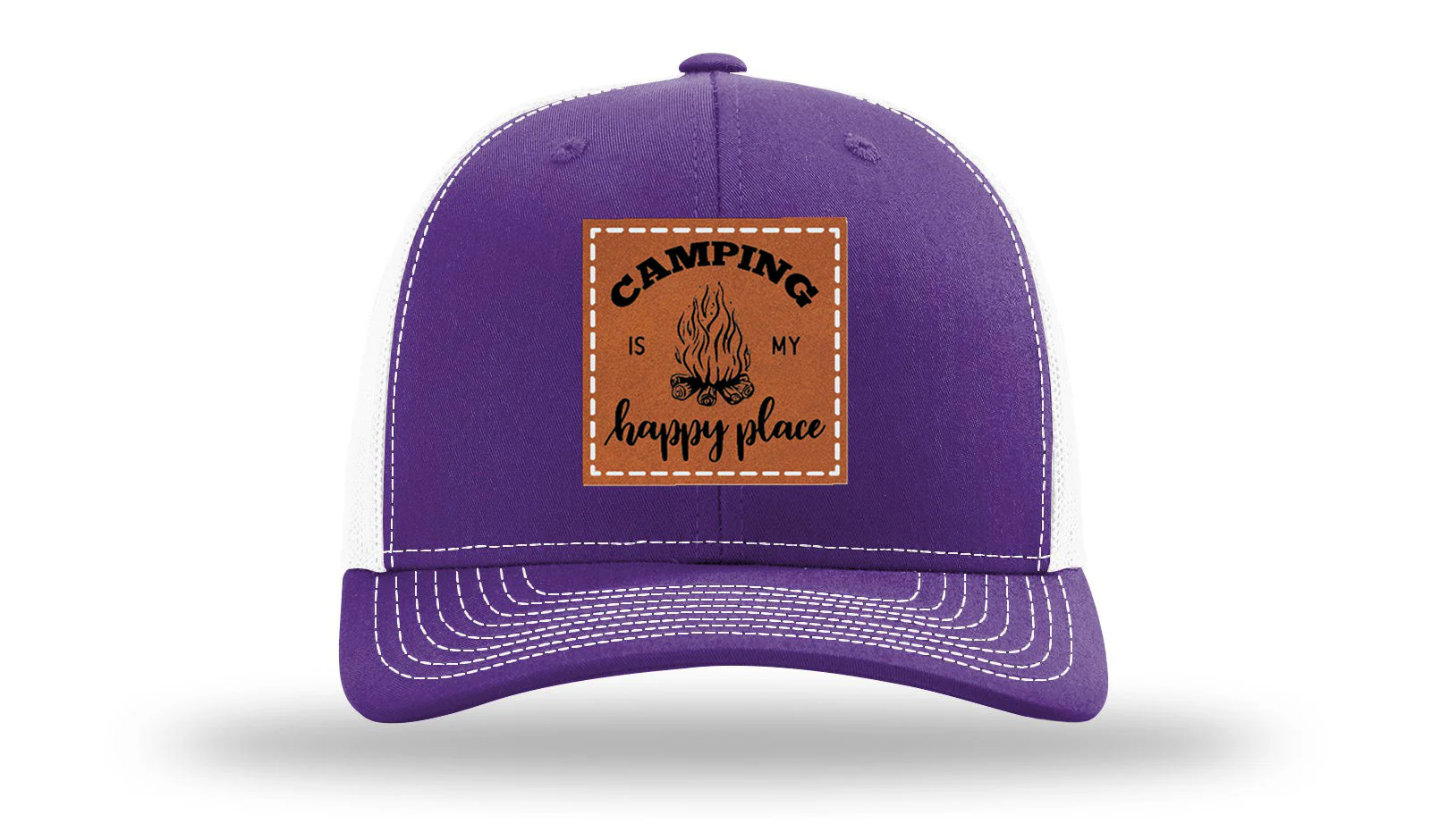 Camping Is My Happy Place Leather Patch Richardson 112 Hat - Image 30
