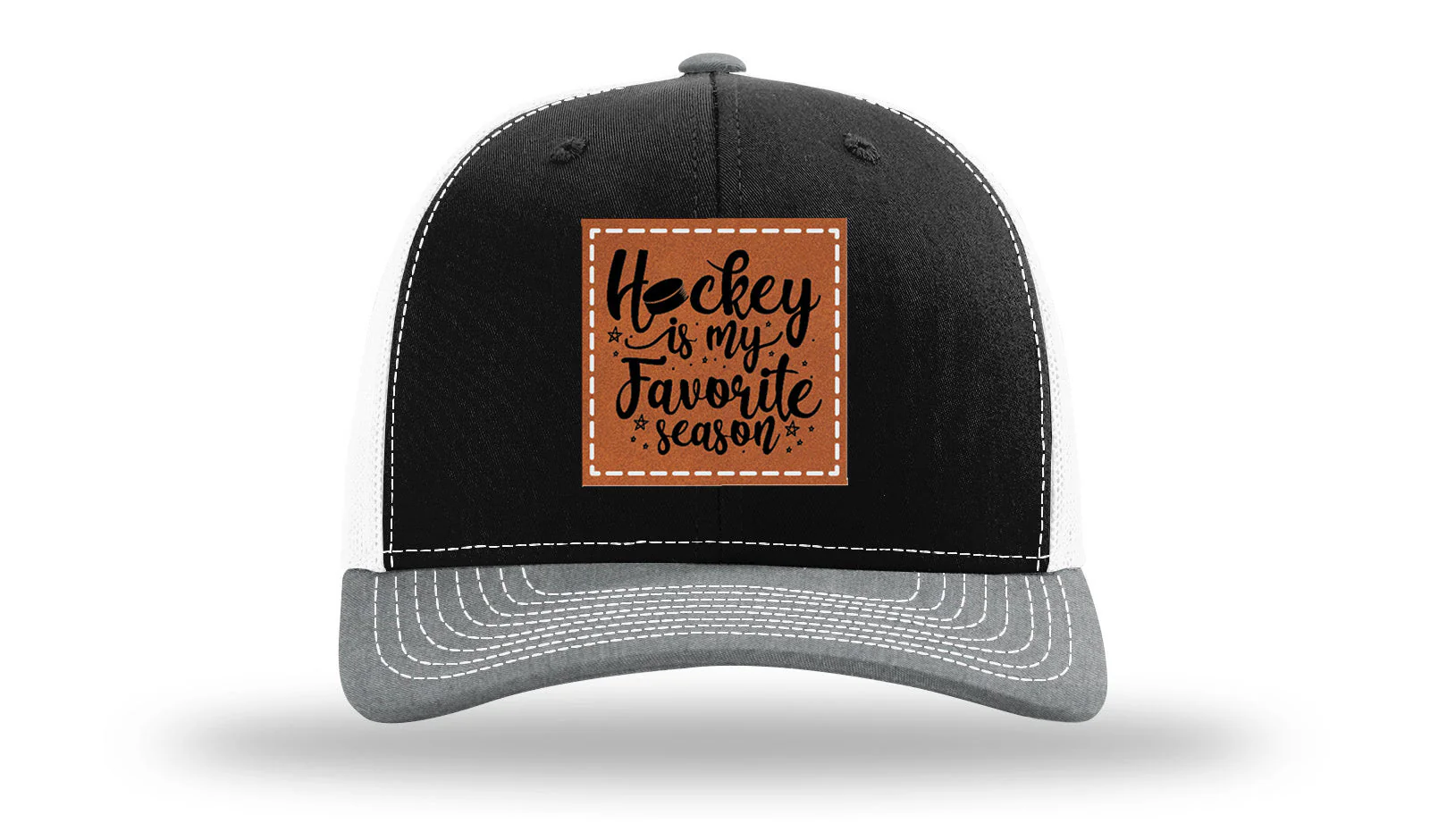 Hockey Is My Favorite Season Leather Patch Richardson 112 Hat - Image 33