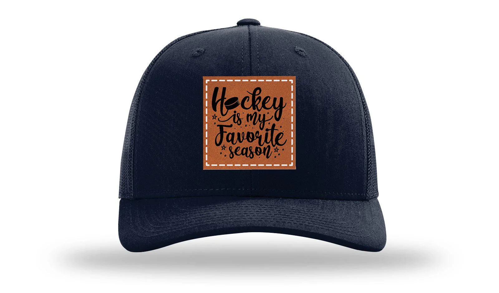 Hockey Is My Favorite Season Leather Patch Richardson 112 Hat - Image 4