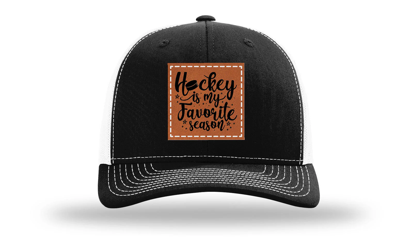 Hockey Is My Favorite Season Leather Patch Richardson 112 Hat - Image 7