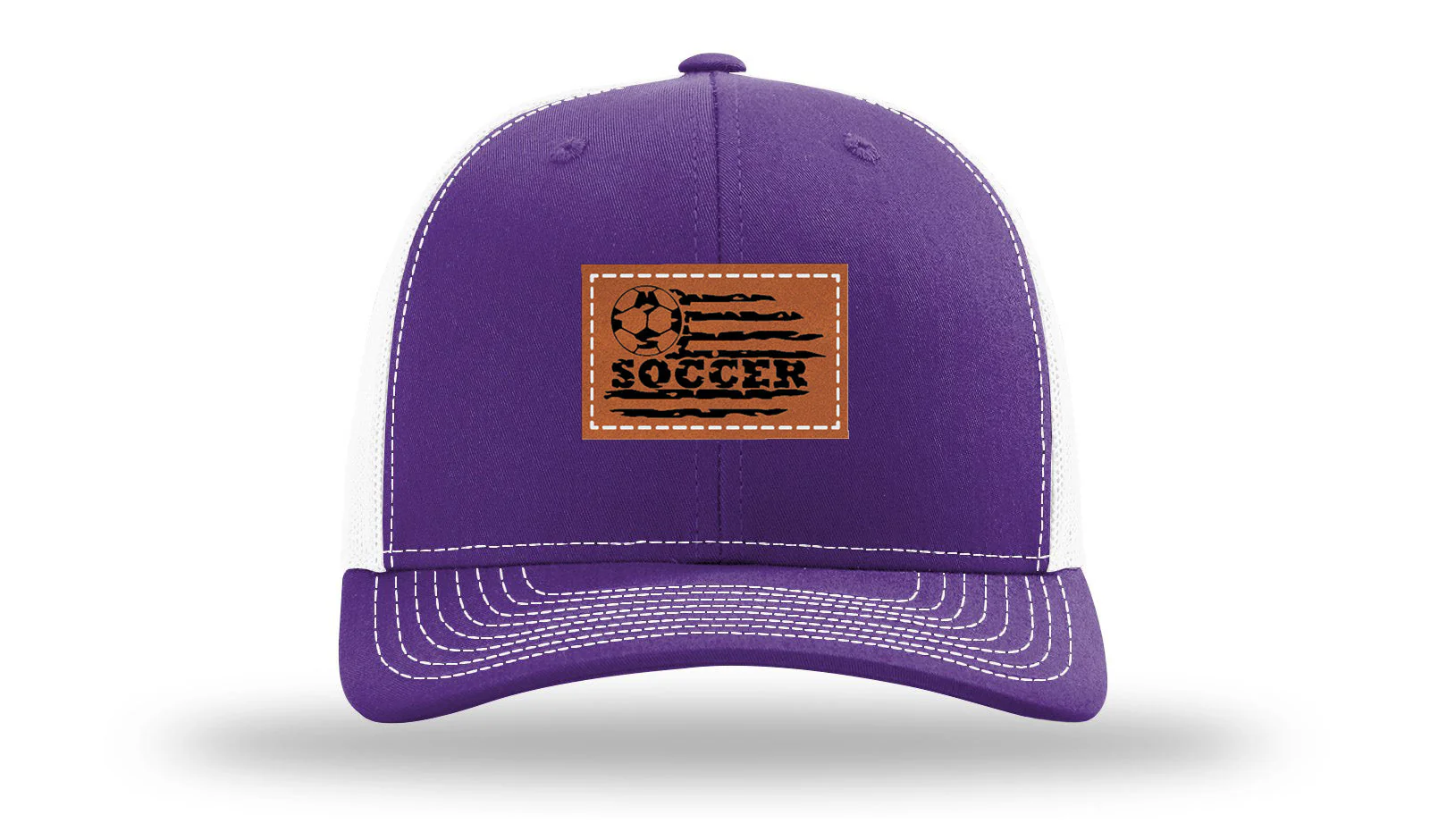 Soccer Flag Leather Patch Richardson 112 Hat - Image 30