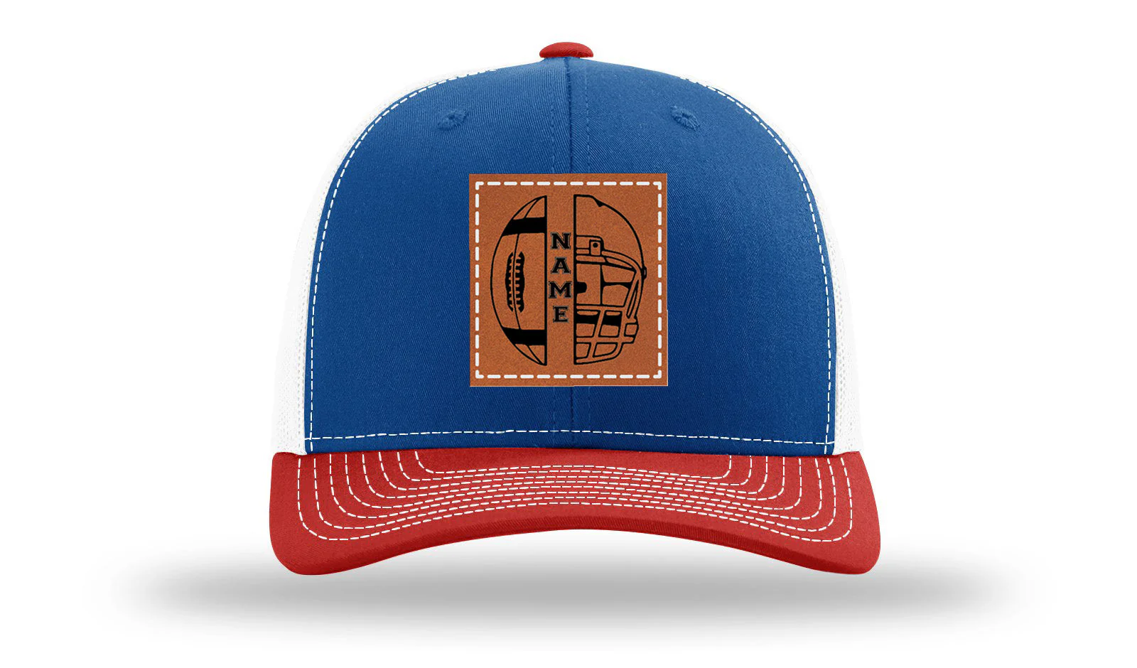 Football Helmet with Name Leather Patch Richardson 112 Hat - Image 42