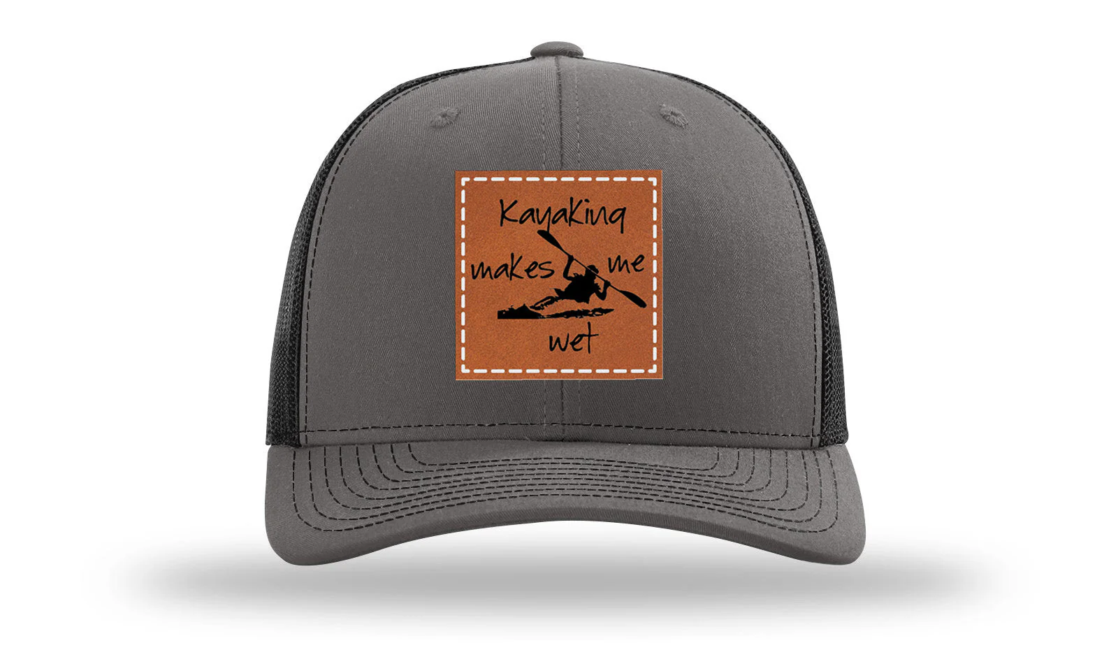 Kayaking Makes Me Wet Leather Patch Richardson 112 Hat - Image 11