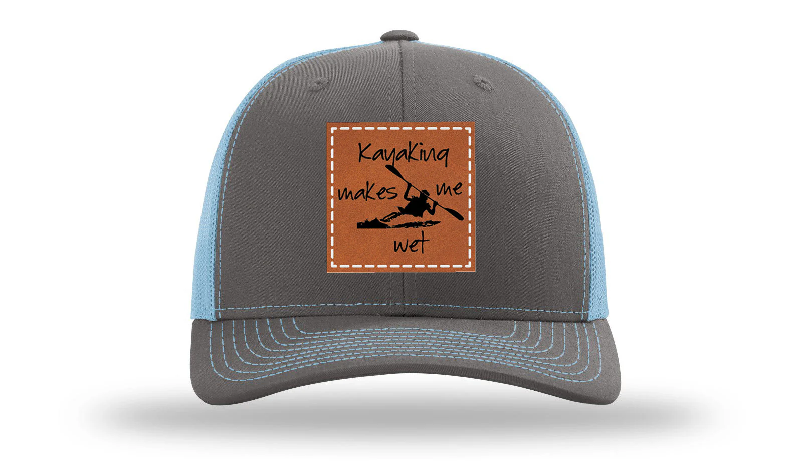 Kayaking Makes Me Wet Leather Patch Richardson 112 Hat - Image 12