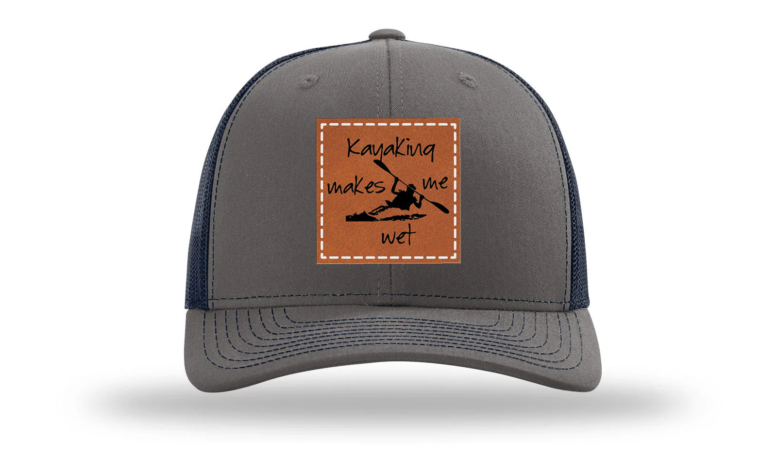 Kayaking Makes Me Wet Leather Patch Richardson 112 Hat - Image 13