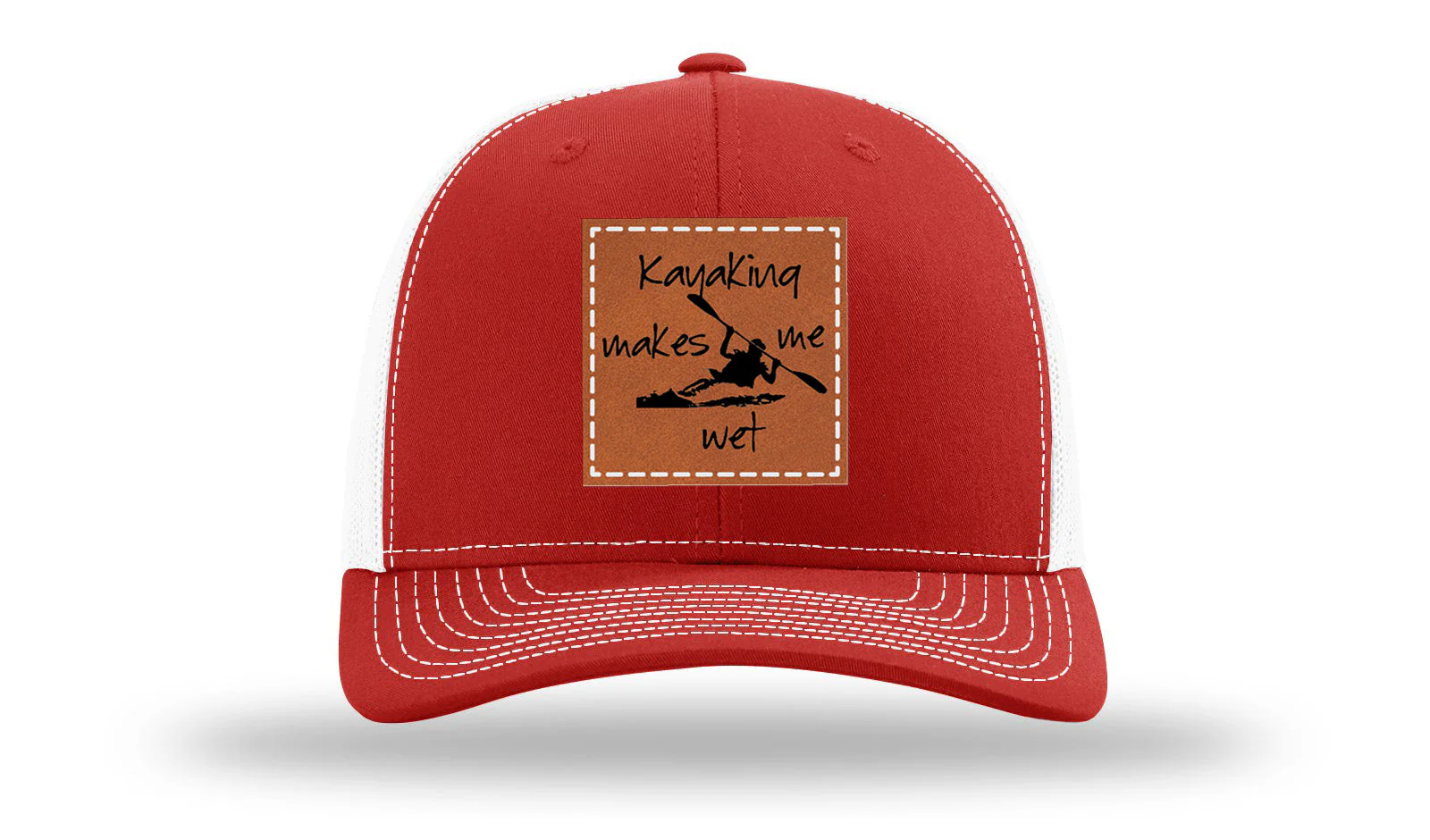 Kayaking Makes Me Wet Leather Patch Richardson 112 Hat - Image 31