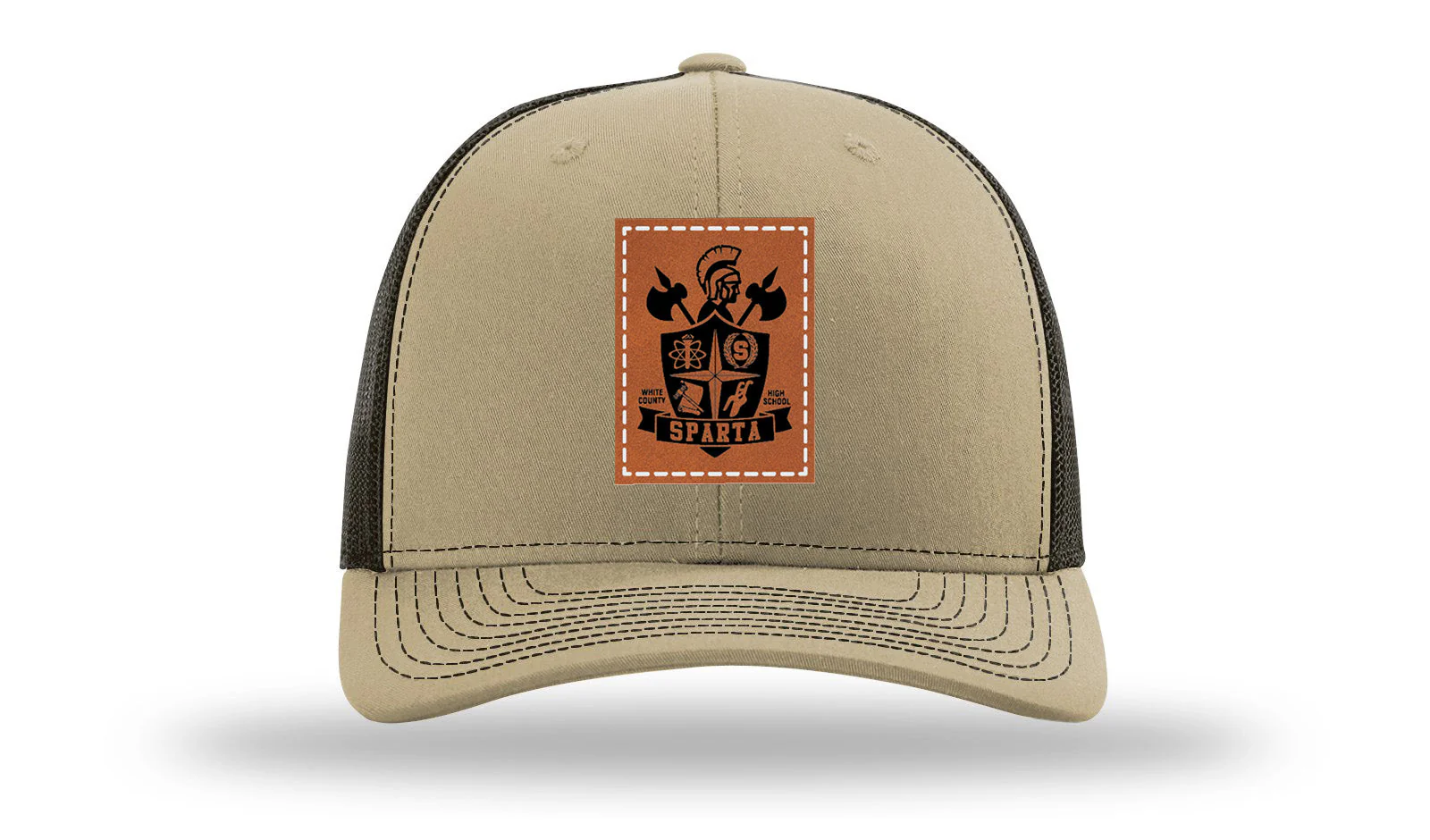 White County High School Sheild Leather Patch Richardson 112 Hat - Image 24
