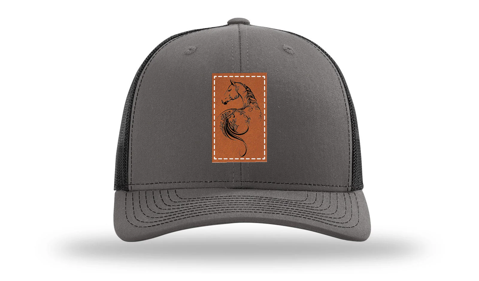 Floral Horse Leather Patch Richardson 112 Hat - Image 10