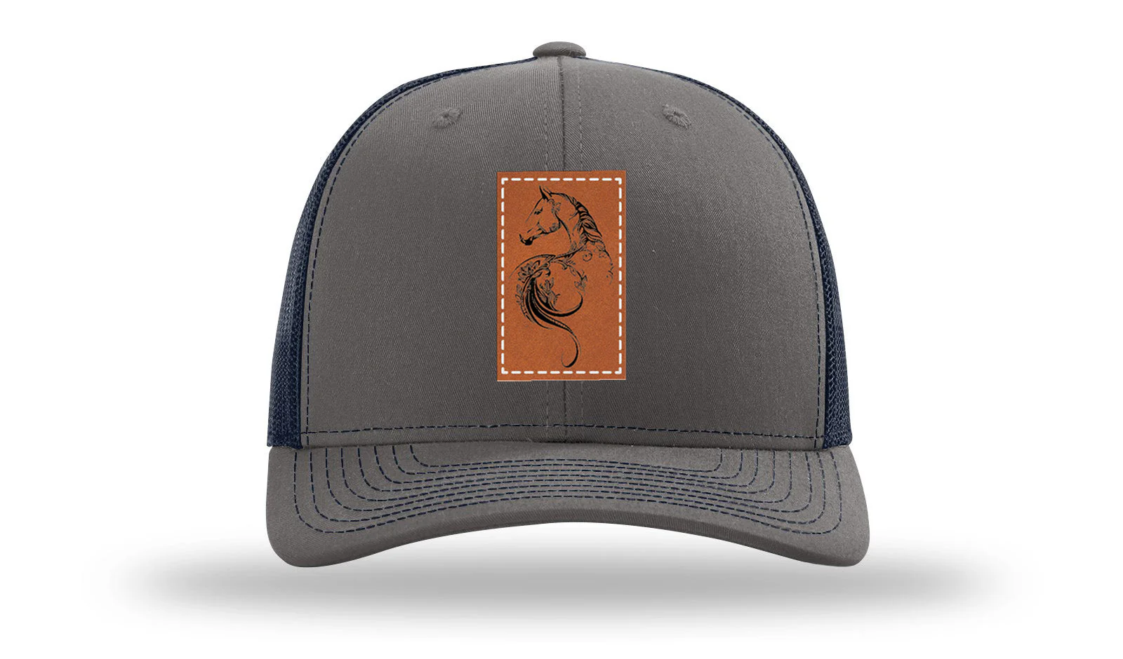 Floral Horse Leather Patch Richardson 112 Hat - Image 12