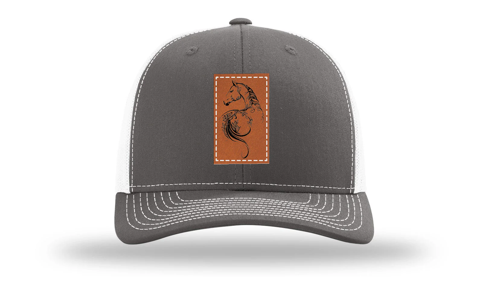 Floral Horse Leather Patch Richardson 112 Hat - Image 15