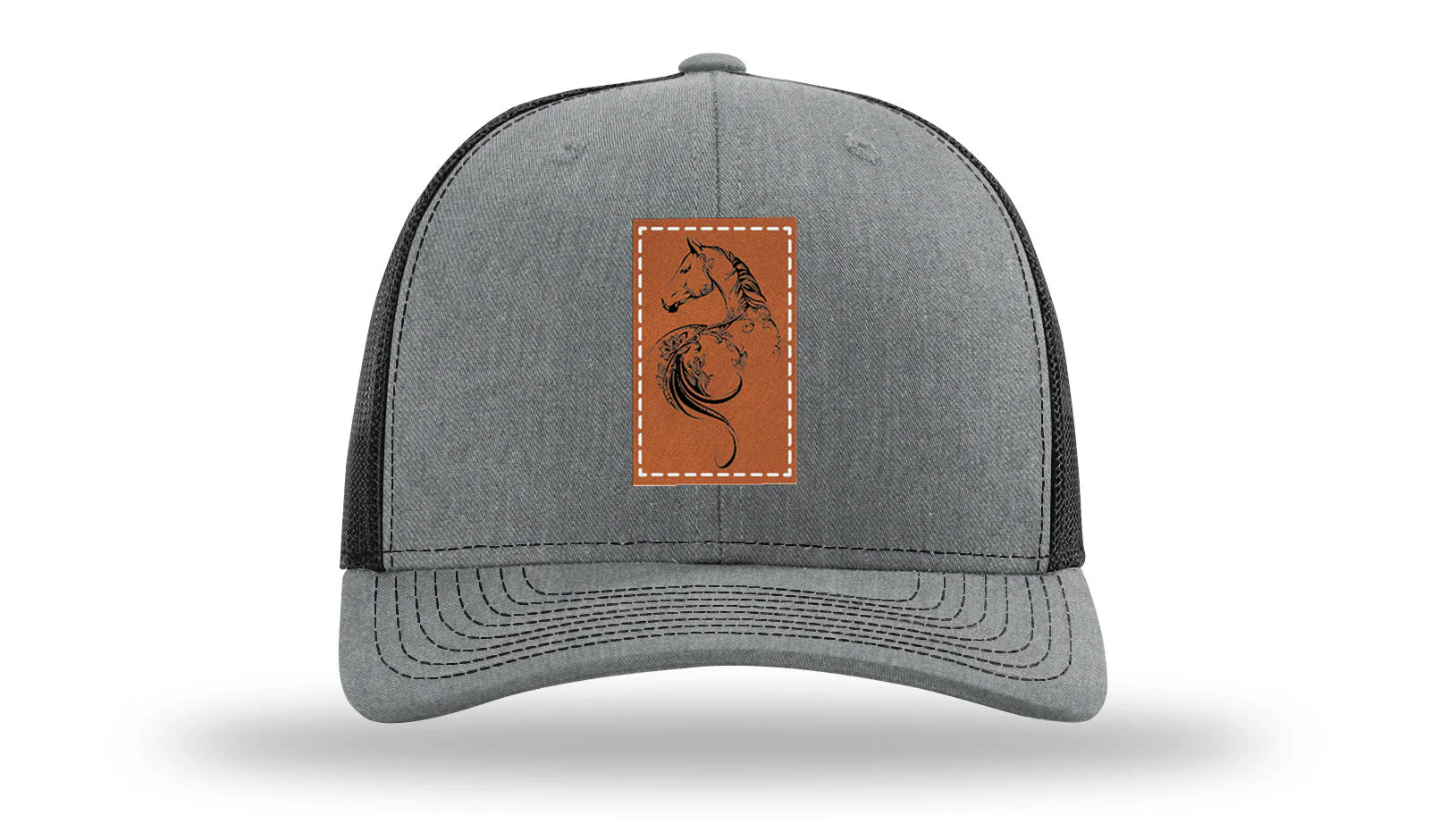 Floral Horse Leather Patch Richardson 112 Hat - Image 19