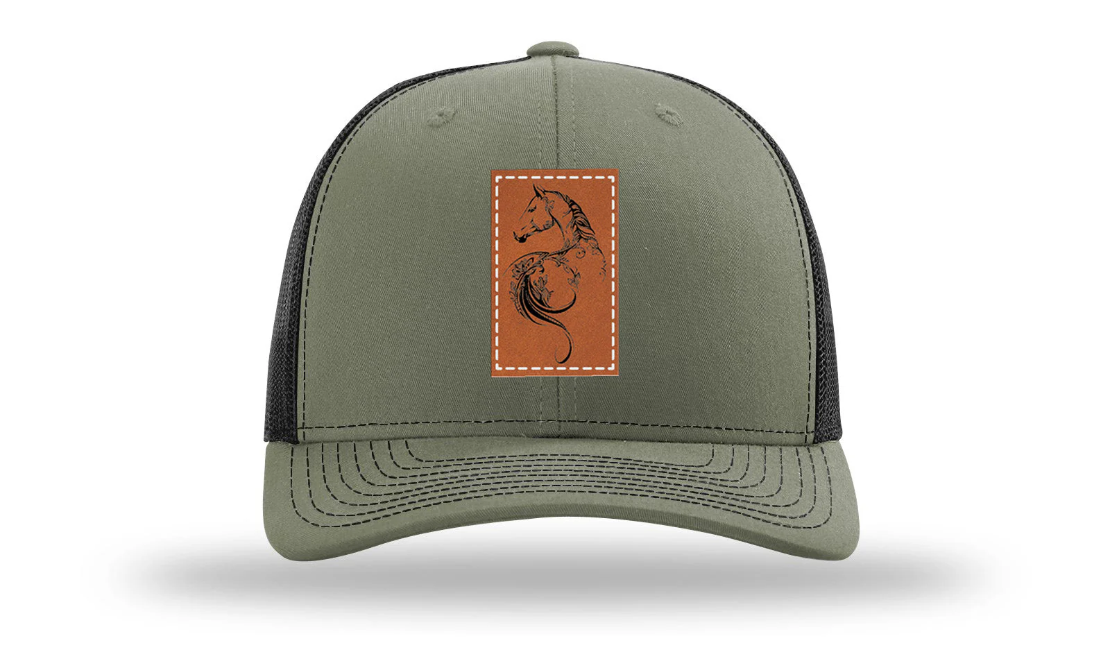Floral Horse Leather Patch Richardson 112 Hat - Image 24