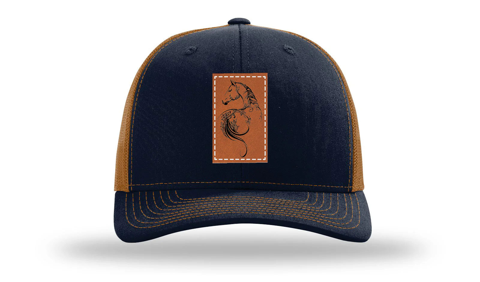 Floral Horse Leather Patch Richardson 112 Hat - Image 25