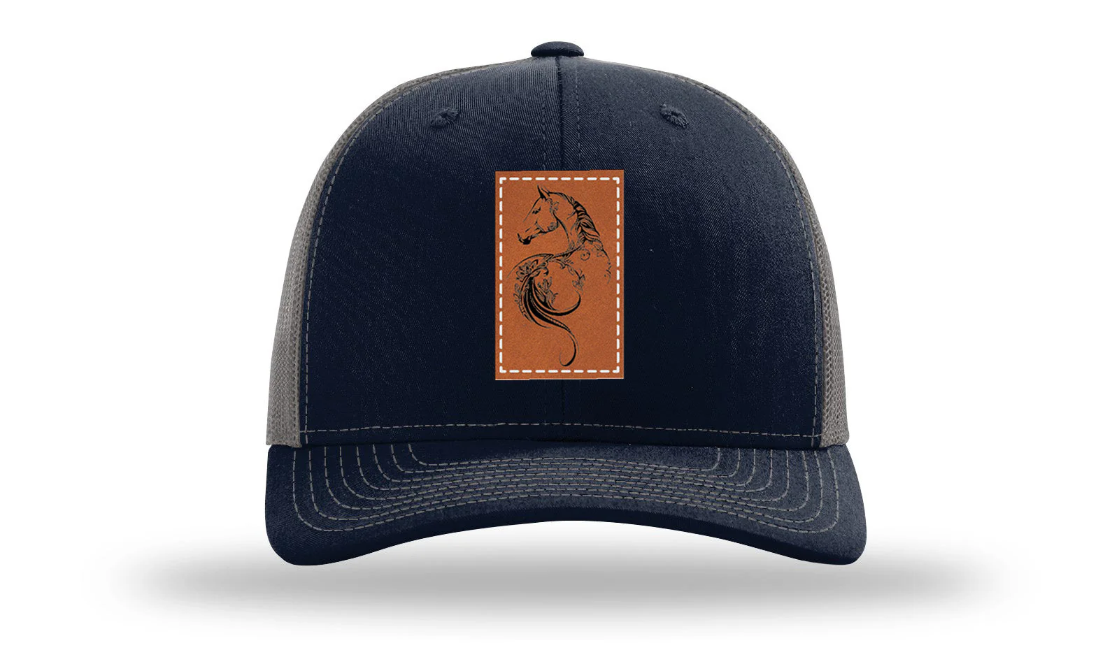 Floral Horse Leather Patch Richardson 112 Hat - Image 26