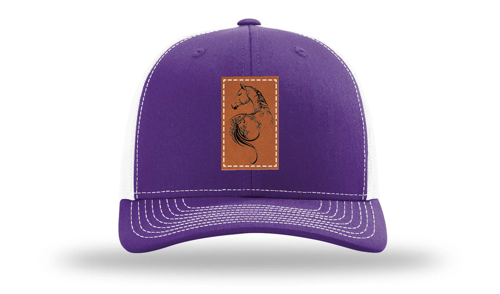 Floral Horse Leather Patch Richardson 112 Hat - Image 29