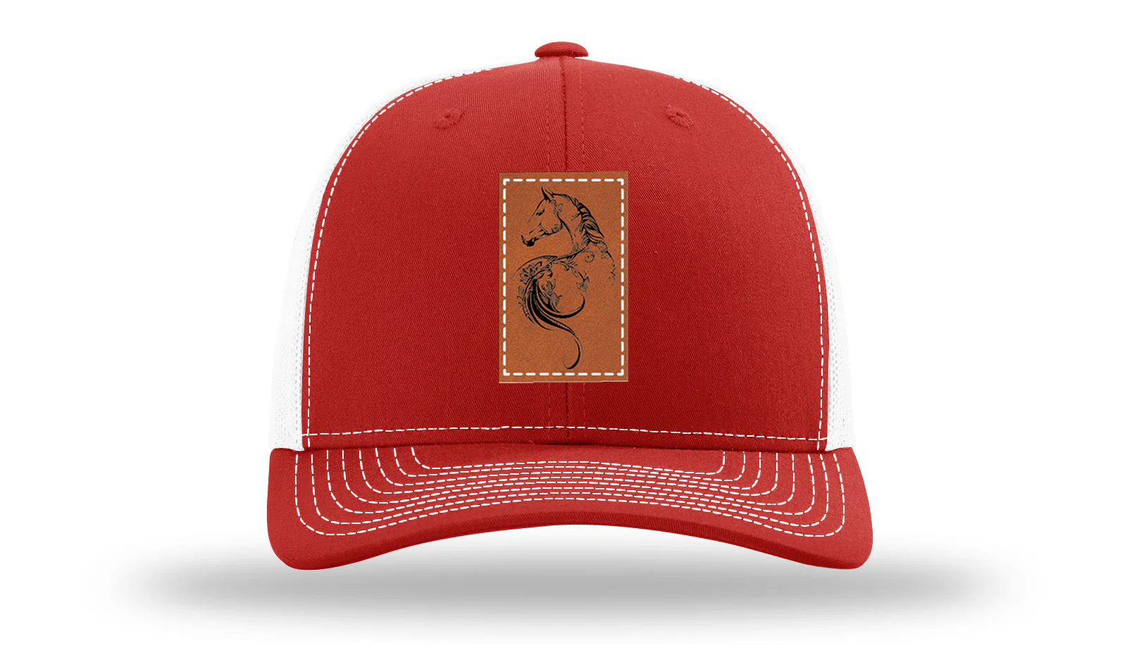 Floral Horse Leather Patch Richardson 112 Hat - Image 30