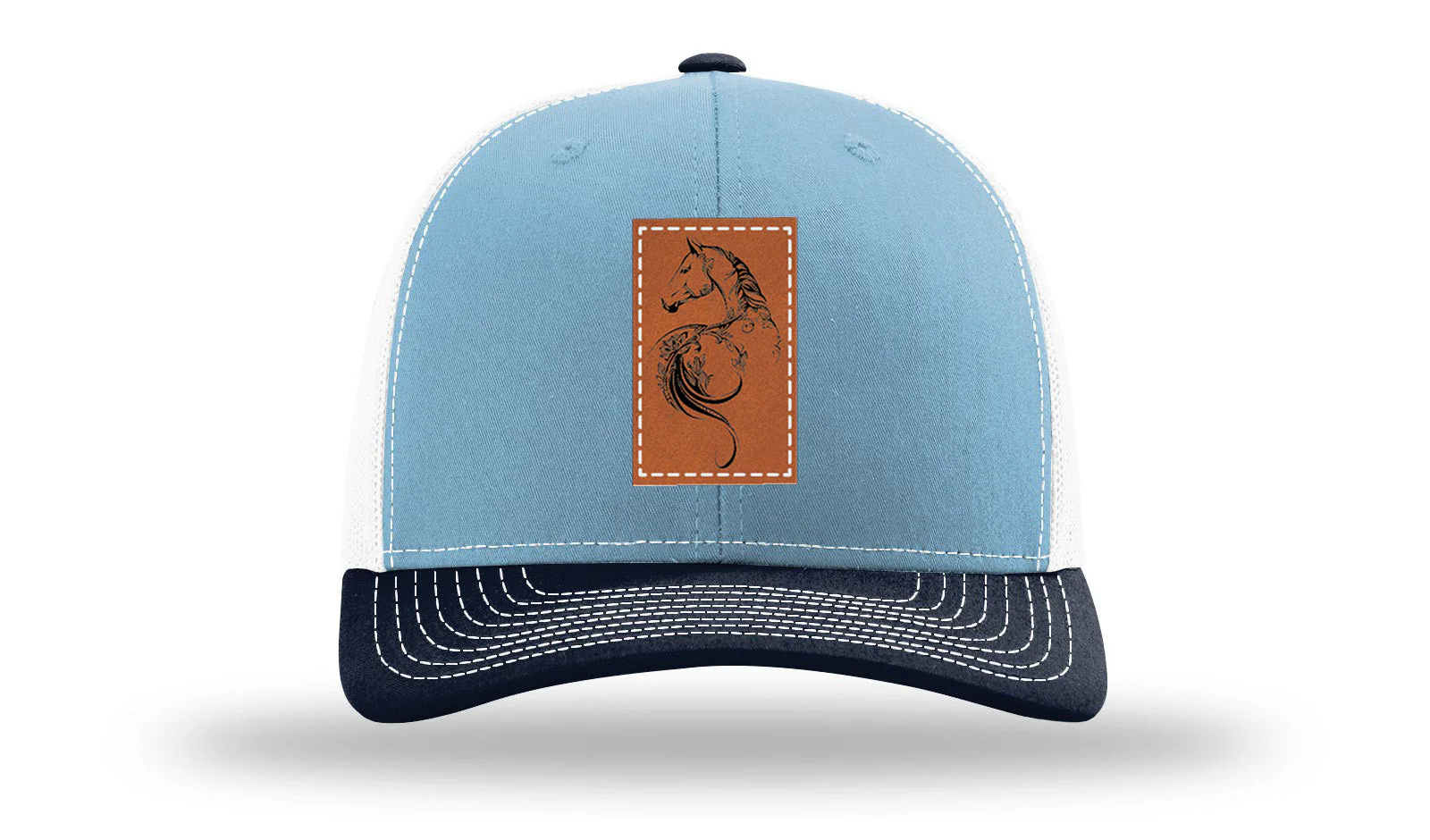 Floral Horse Leather Patch Richardson 112 Hat - Image 33