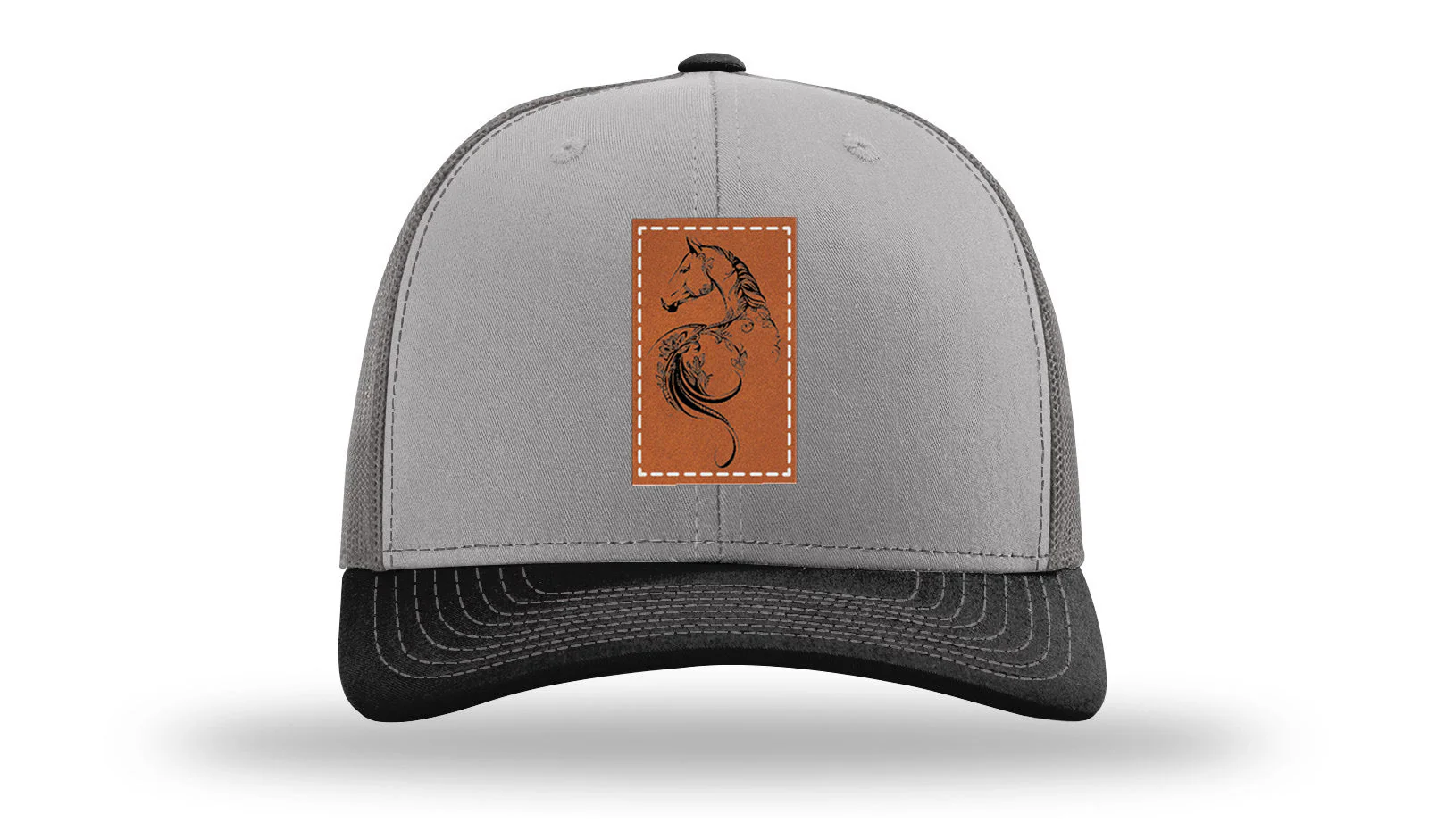 Floral Horse Leather Patch Richardson 112 Hat - Image 35