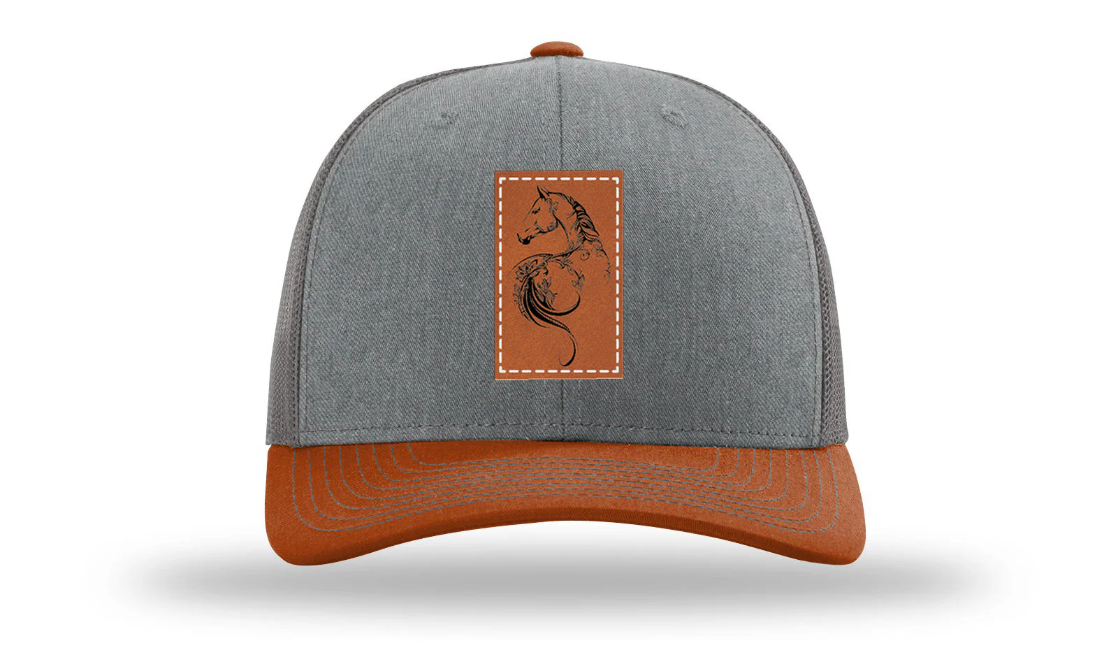 Floral Horse Leather Patch Richardson 112 Hat - Image 38