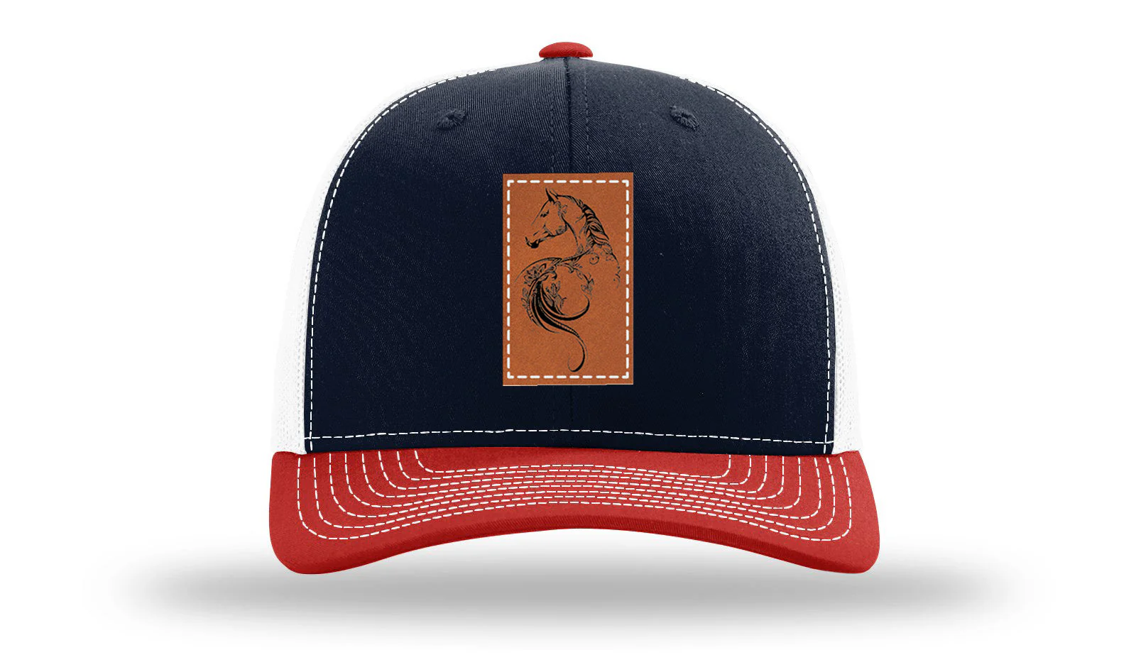 Floral Horse Leather Patch Richardson 112 Hat - Image 39
