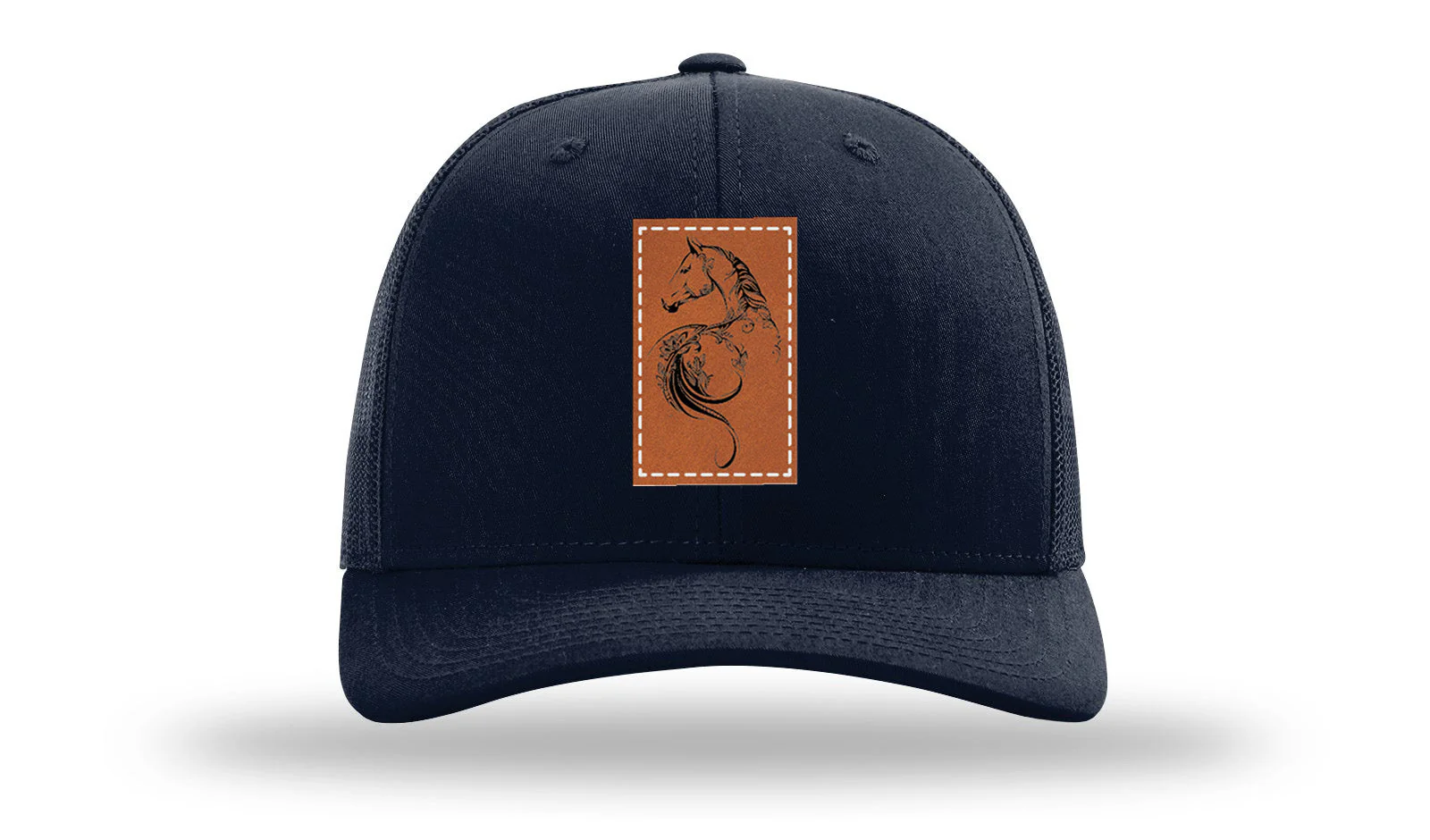 Floral Horse Leather Patch Richardson 112 Hat - Image 4