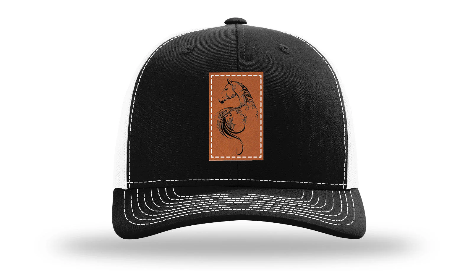 Floral Horse Leather Patch Richardson 112 Hat - Image 41