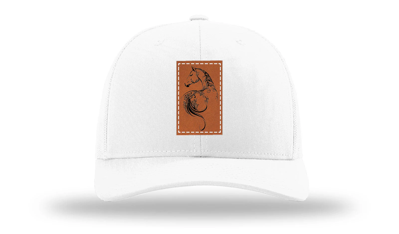 Floral Horse Leather Patch Richardson 112 Hat - Image 5