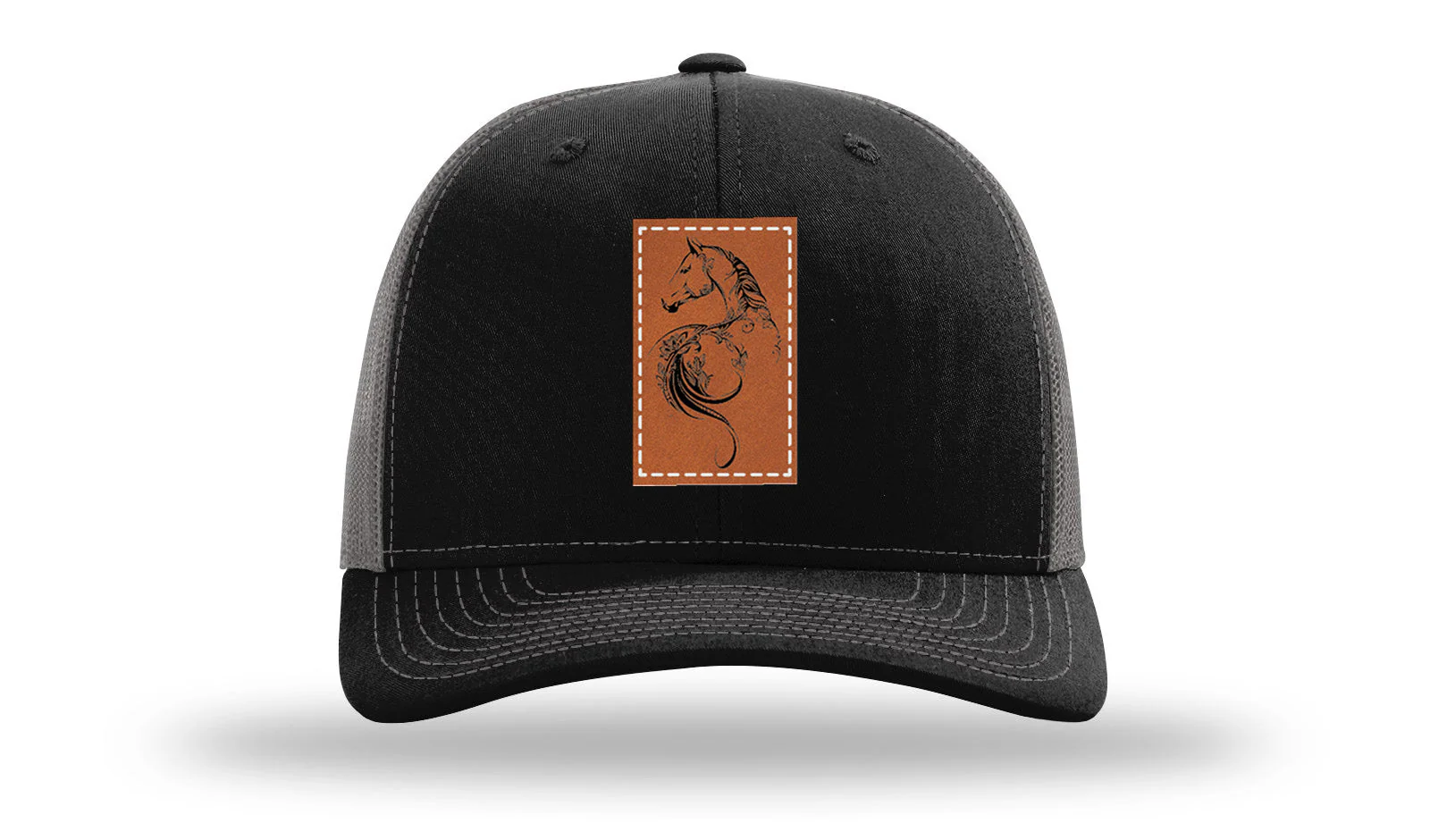 Floral Horse Leather Patch Richardson 112 Hat - Image 6