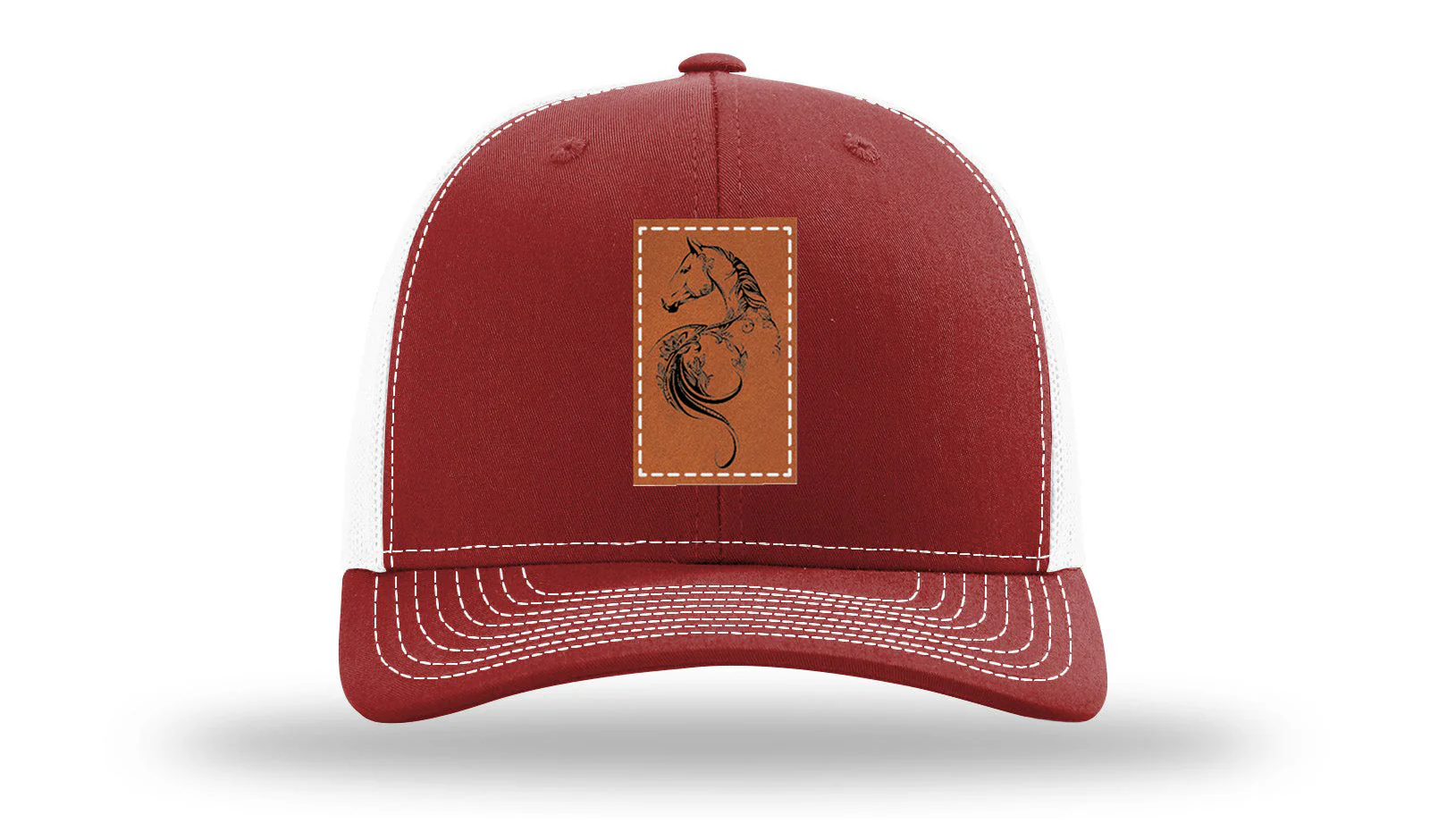 Floral Horse Leather Patch Richardson 112 Hat - Image 8