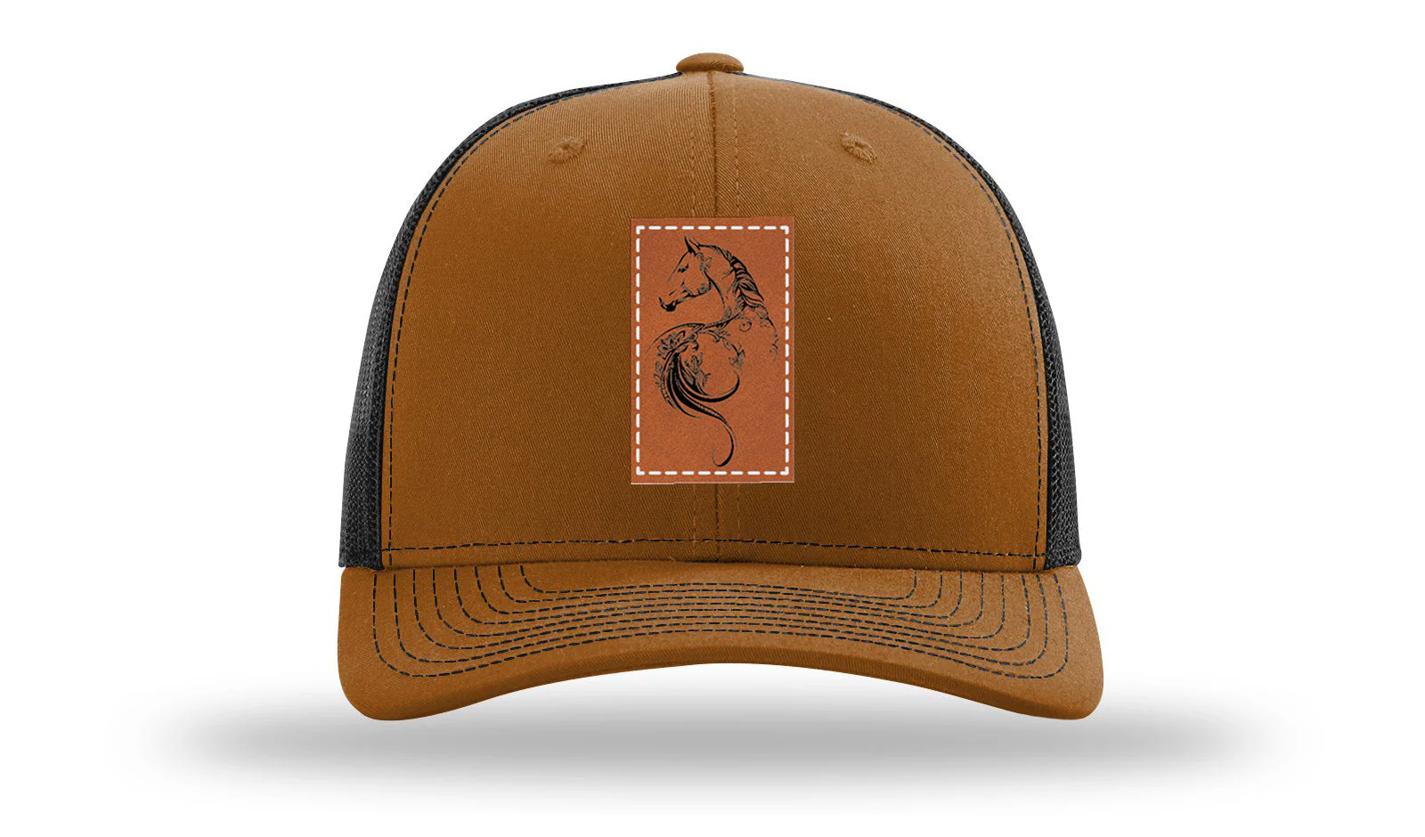 Floral Horse Leather Patch Richardson 112 Hat - Image 9