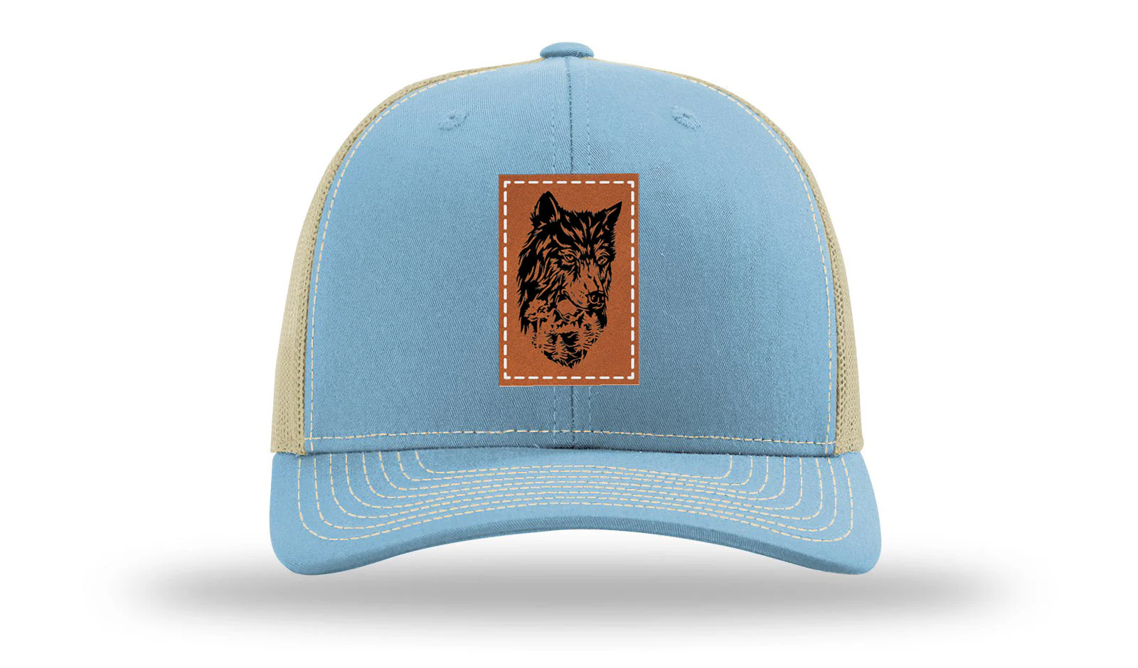 Wolf With Trees Leather Patch Richardson 112 Hat - Image 18