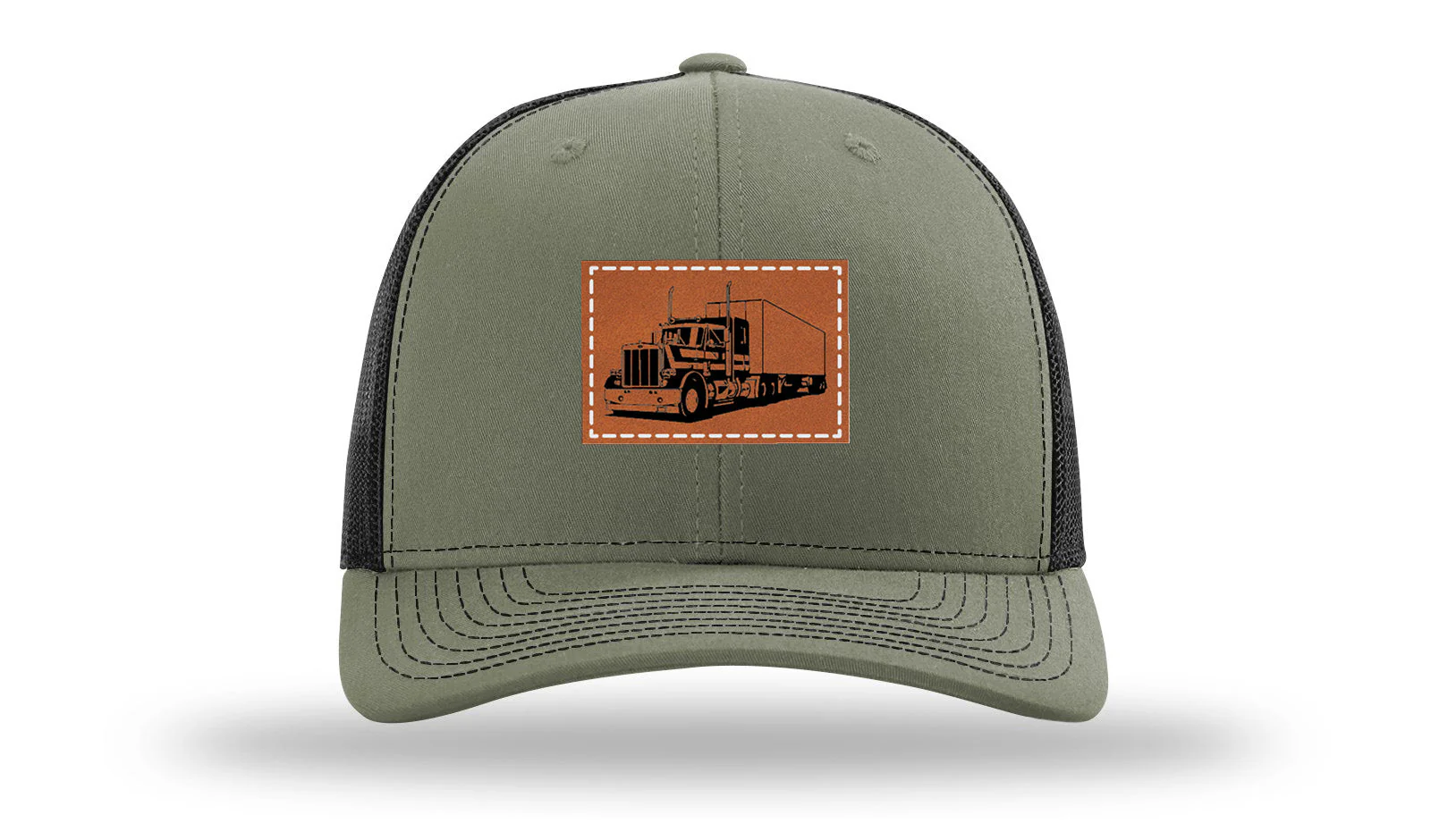 Semi Truck Leather Patch Richardson 112 Hat - Image 25