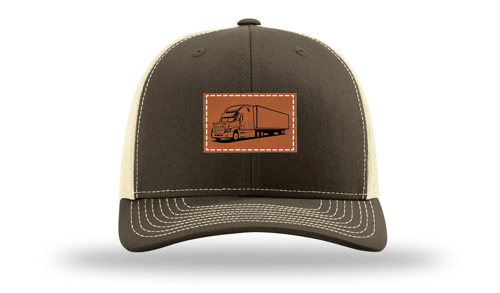 Semi Truck 2 Leather Patch Richardson 112 Hat - Image 17