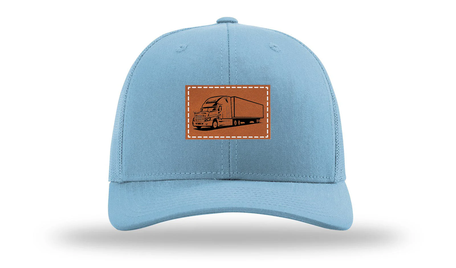 Semi Truck 2 Leather Patch Richardson 112 Hat - Image 2