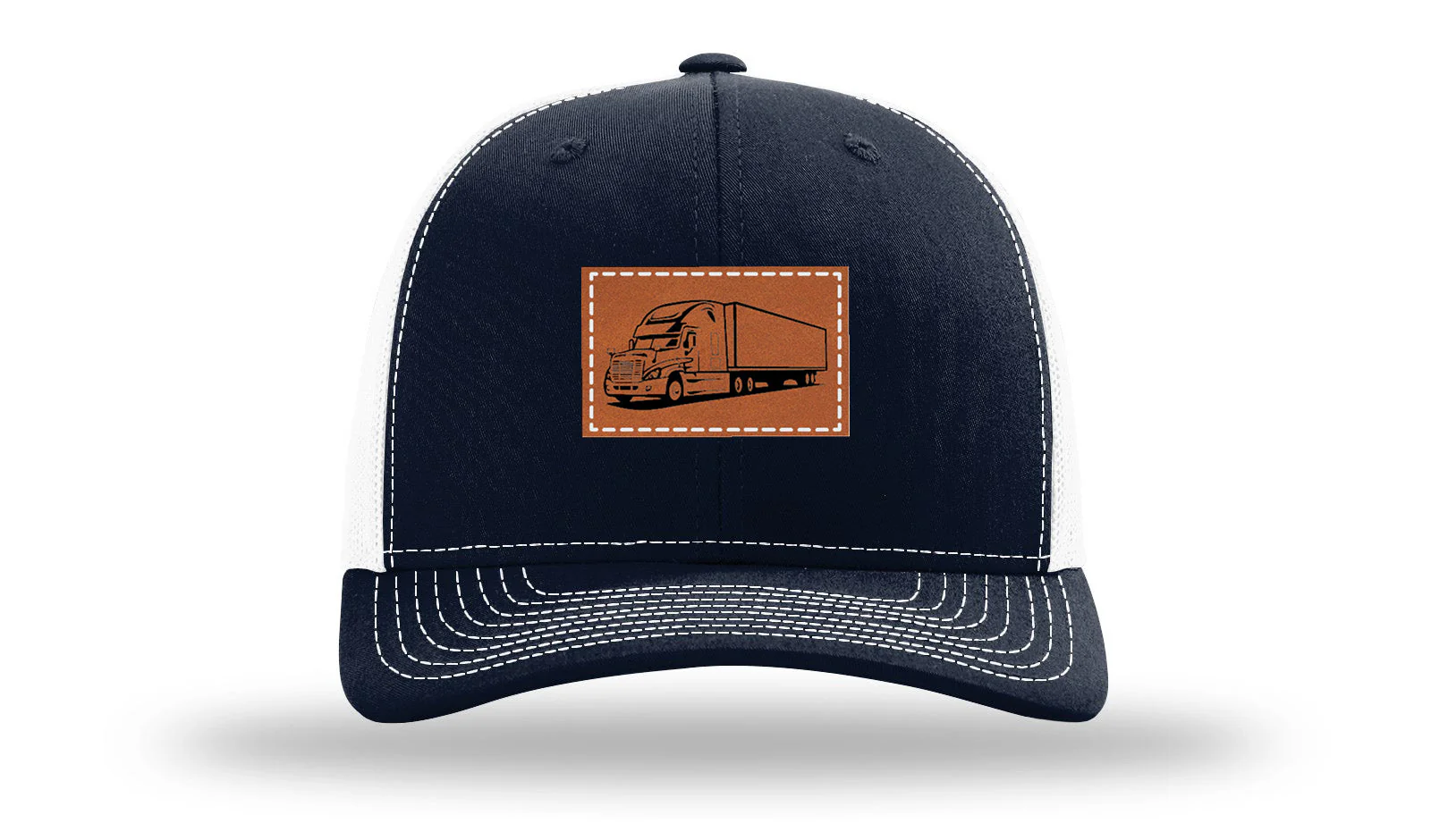 Semi Truck 2 Leather Patch Richardson 112 Hat - Image 29