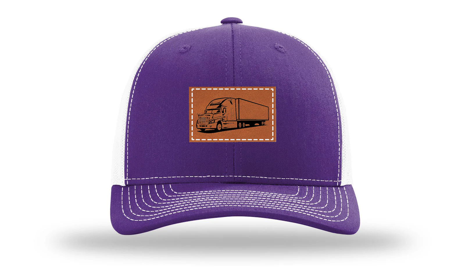 Semi Truck 2 Leather Patch Richardson 112 Hat - Image 30