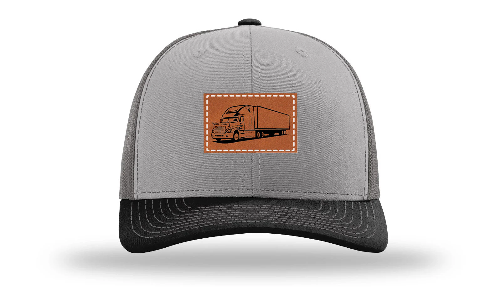 Semi Truck 2 Leather Patch Richardson 112 Hat - Image 36