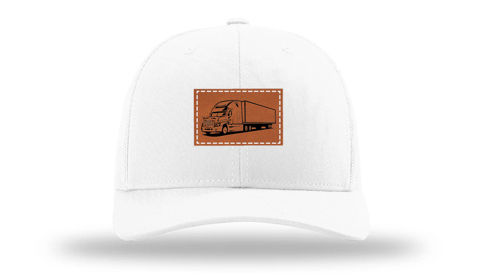 Semi Truck 2 Leather Patch Richardson 112 Hat - Image 5