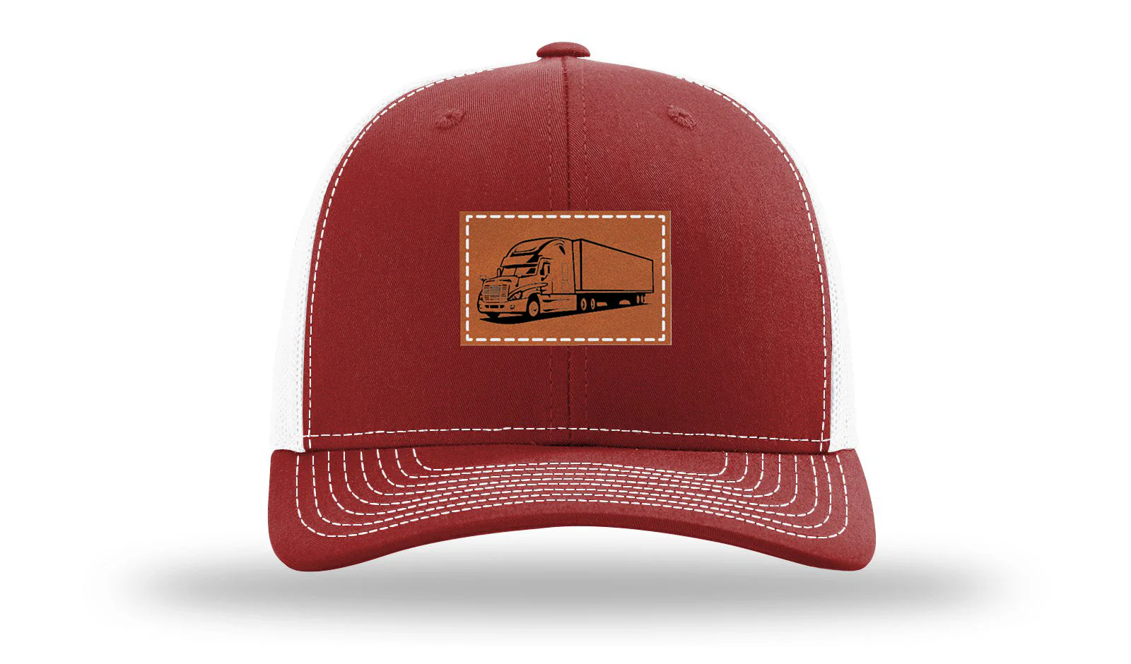 Semi Truck 2 Leather Patch Richardson 112 Hat - Image 9