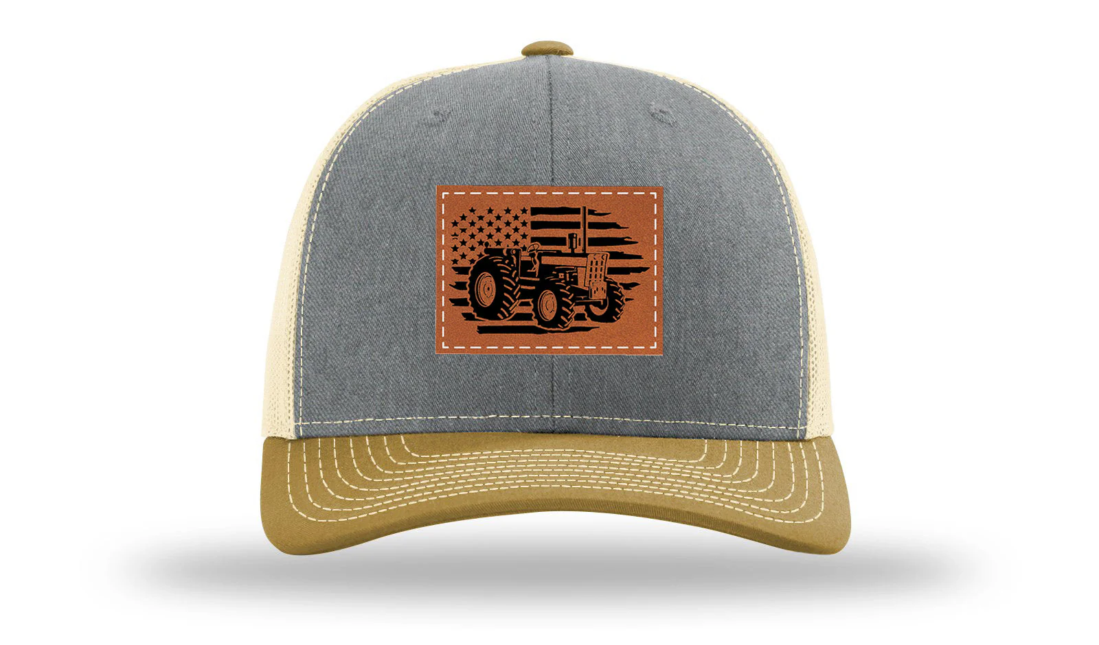 Tractor Flag Leather Patch Richardson 112 Hat - Image 37